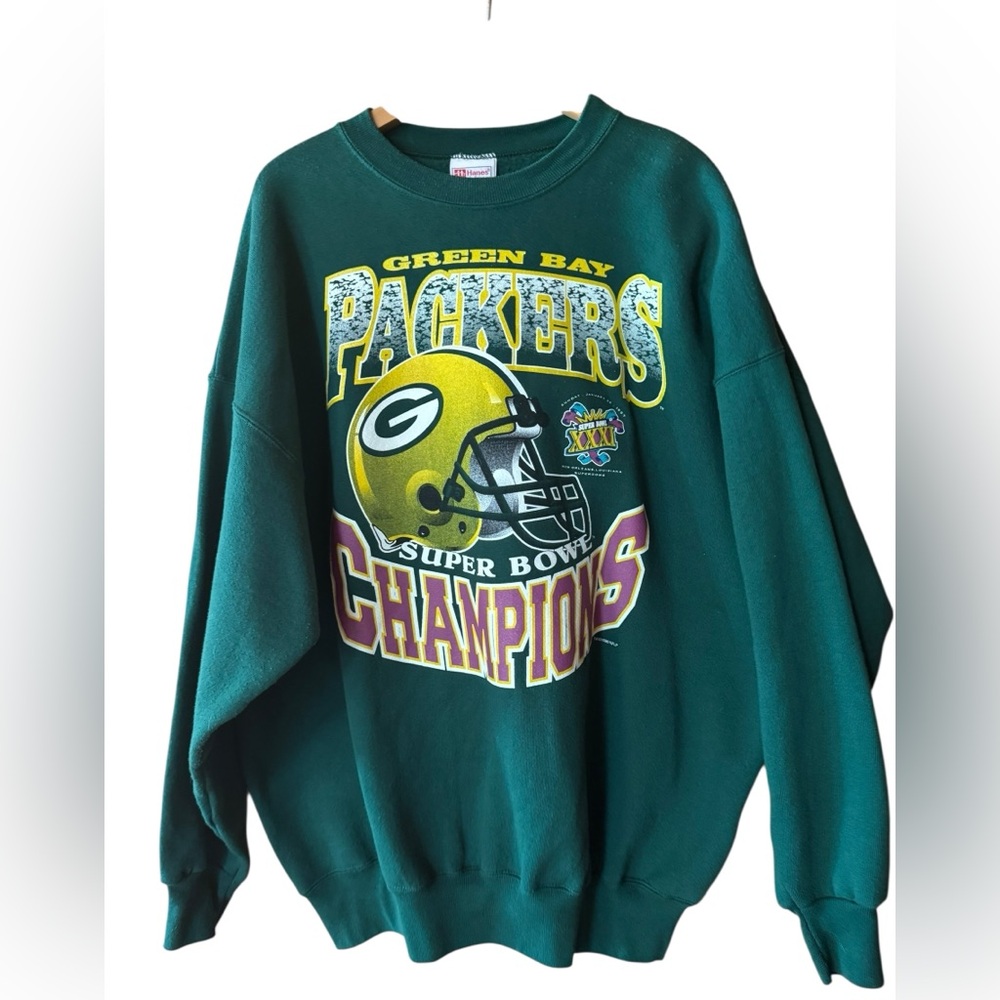 January 26, 1997 Hanes Green Bay Packers Super Bowl Poly/Cotton Sweatshirt